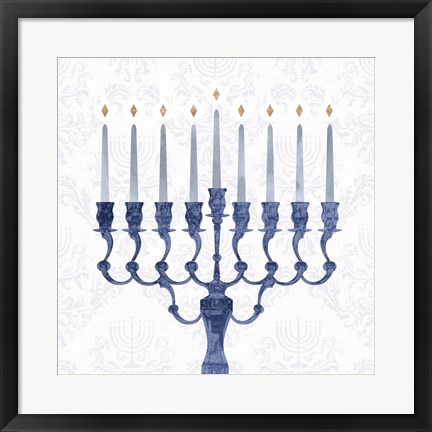 Framed Sophisticated Hanukkah I Print