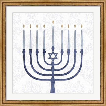 Framed Sophisticated Hanukkah II Print