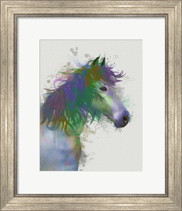 Framed Horse Portrait 1 Rainbow Splash Print