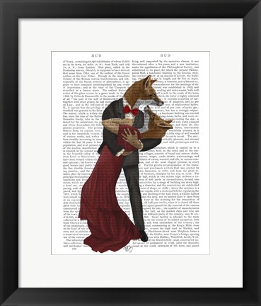 Framed Foxes Romantic Dancers Print