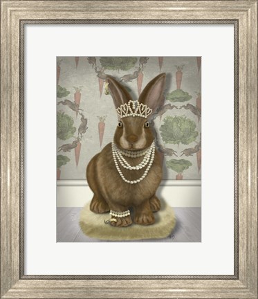 Framed Rabbit and Pearls, Full Print