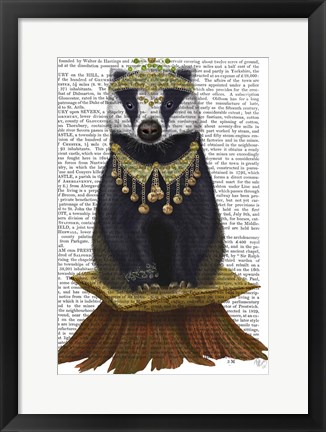 Framed Badger with Tiara, Full Print