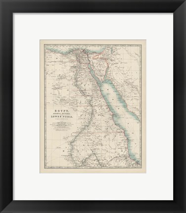 Framed Map of Egypt Print