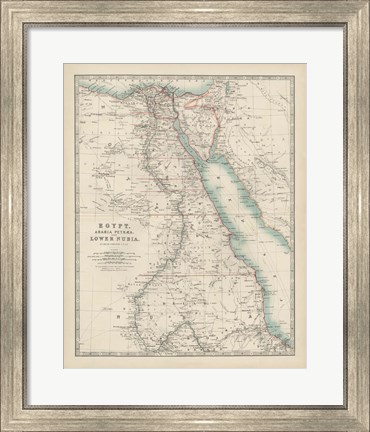 Framed Map of Egypt Print