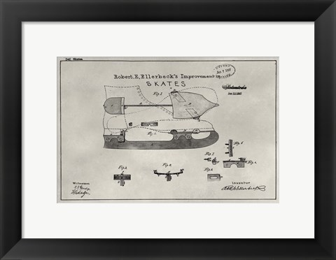 Framed Patent--Skate Print