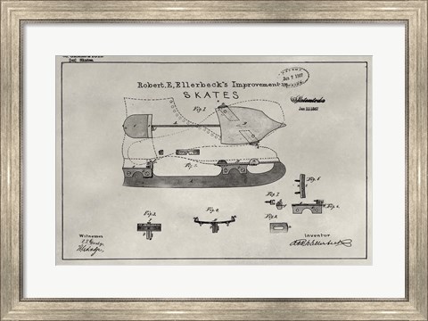 Framed Patent--Skate Print