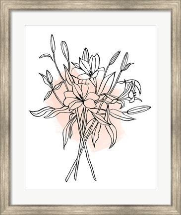Framed Lilies on Pink II Print