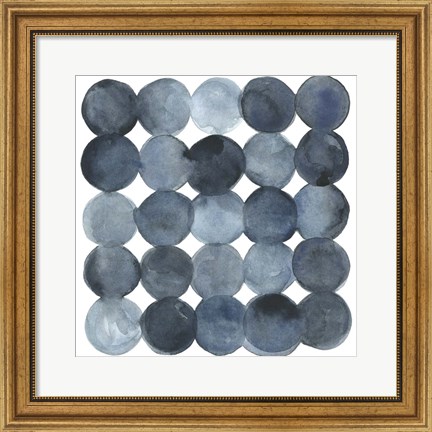 Framed Blue Grey Density I Print