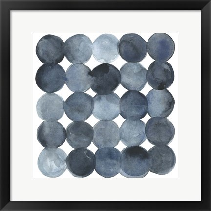 Framed Blue Grey Density I Print