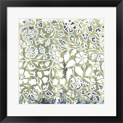 Framed Flower Stone Tile I Print