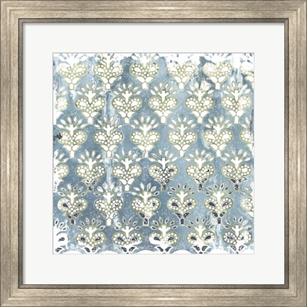 Framed Flower Stone Tile VI Print