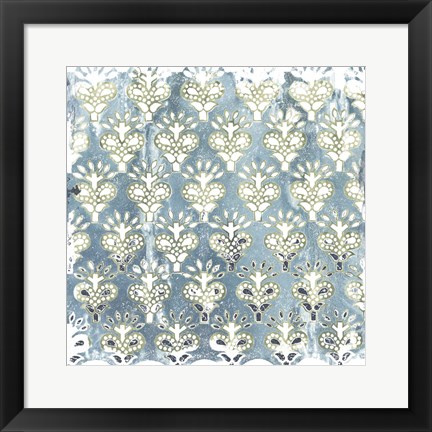 Framed Flower Stone Tile VI Print