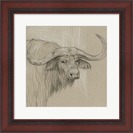 Framed Longhorn Sketch II Print