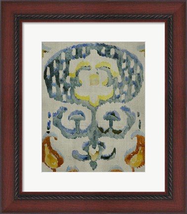 Framed Bohemian Ikat I Print