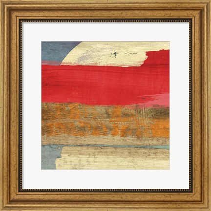 Framed Moon Rising from the Crimson Sky I Print