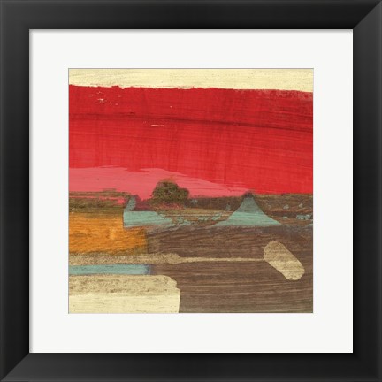 Framed Moon Rising from the Crimson Sky II Print