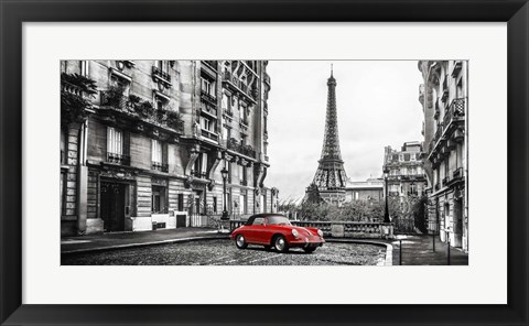 Framed Roadster in Paris (Rouge) Print