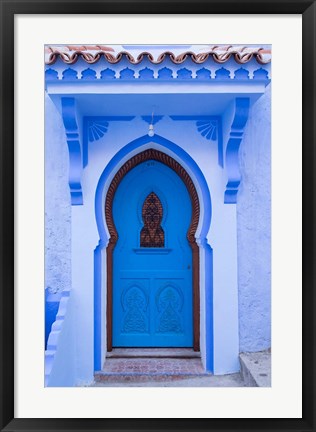 Framed Morocco, Chefchaouen A Traditional Door Print
