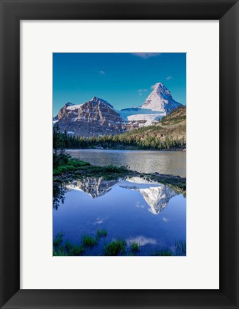 Framed Mount Assiniboine And Mount Magog As Seen From Sunburst Lake Print