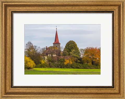 Framed Liberec Village Church Near Trosky Czech Republic Print