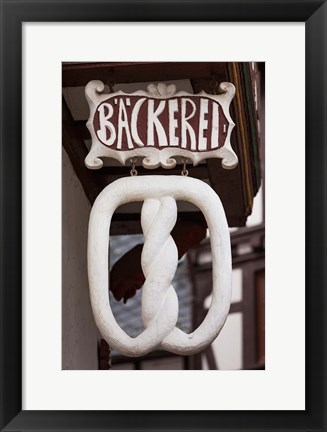 Framed Germany, Hesse, Limburg An Der Lahn, Pretzel Bakery Sign Print