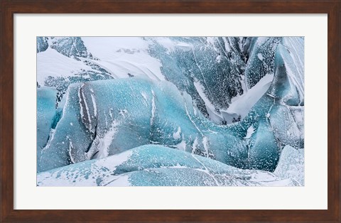 Framed Svinafellsjoekull Glacier In Vatnajokull During Winter Glacier Front And Icefall Print