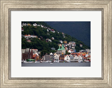 Framed Norway, Bergen Bergen Harbour Print