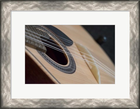 Framed Portugal, Coimbra Fado Musician&#39;s Portuguese Guitar Head, Sound Box, Pegs And Strings Print