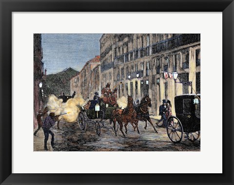 Framed Attack On Isabella II (1830-1904) And King Francis Of Spain (1822-1902) Madrid Print