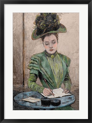 Framed Lady Writing A Letter Print
