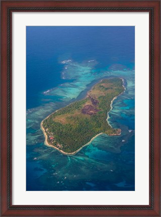 Framed Aerial Of Little Island In Tonga, South Pacific Print