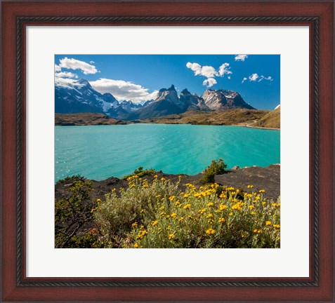 Framed Chile, Patagonia, Torres Del Paine National Park The Horns Mountains And Lago Pehoe Print