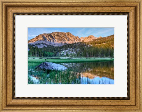 Framed California, Sierra Nevada Mountains Calm Reflections In Grass Lake Print