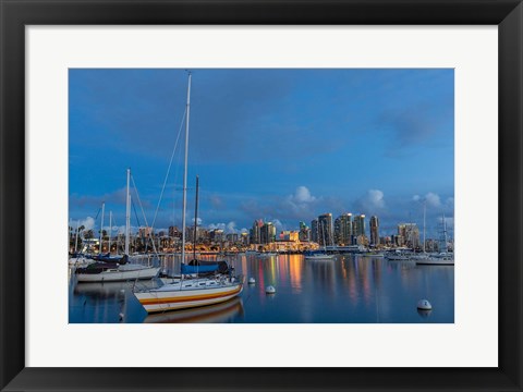 Framed San Diego Harbor Skyline Print