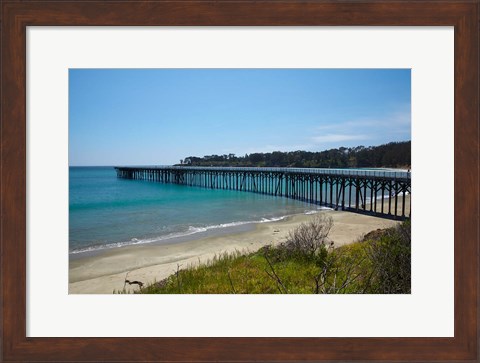 Framed Jetty And William Randolph Hearst Memorial Beach, California Print