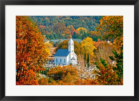 Framed St Sava Serbian Church In Autumn Print