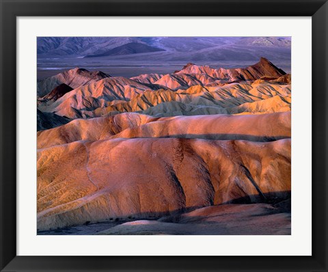Framed Eroded Mudstone, Death Valley Np, California Print