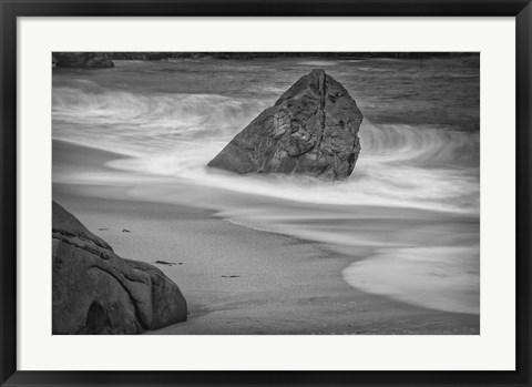 Framed California, Garrapata Beach (BW) Print