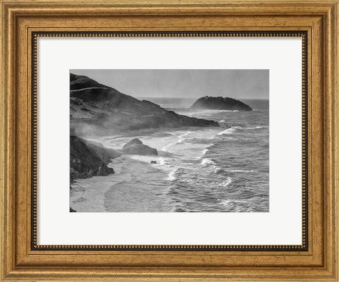 Framed Little Sur Coast, California (BW) Print