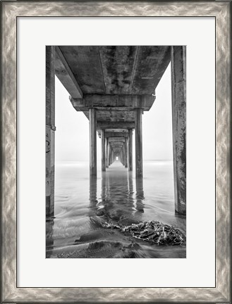 Framed Scripps Pier, California (BW) Print
