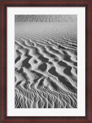 Framed California, Valley Dunes Sand Ripples (BW) Print