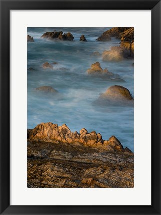 Framed Rocky Crags Of Montana De Oro State Park Print