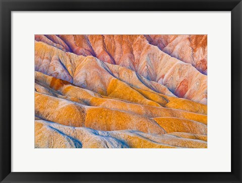 Framed Eroded Hills Below Zabriskie Point Print