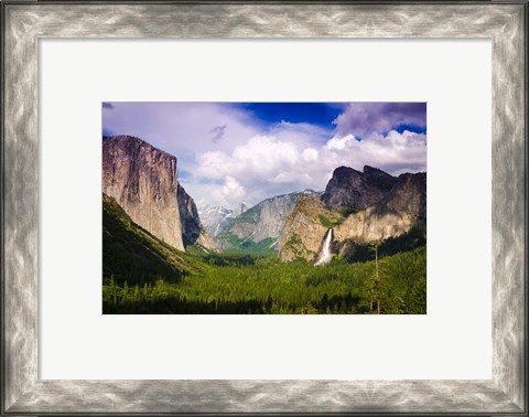 Framed Panoramic View Of Yosemite Valley Print