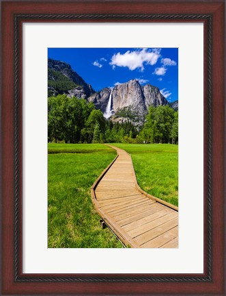 Framed Boardwalk Headed To Yosemite Falls Print
