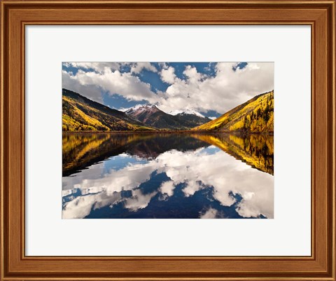 Framed Fall Reflections On Crystal Lake Print