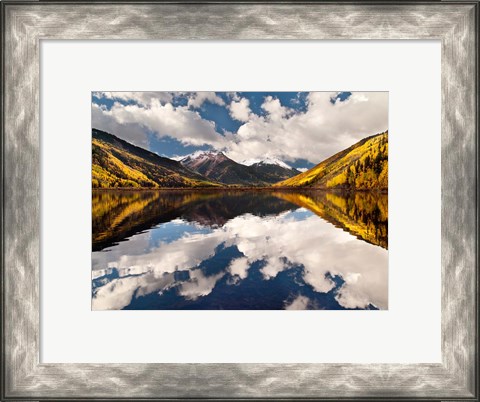 Framed Fall Reflections On Crystal Lake Print