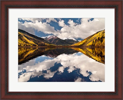 Framed Fall Reflections On Crystal Lake Print