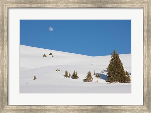Framed Moonrise Above The Continental Divide Print