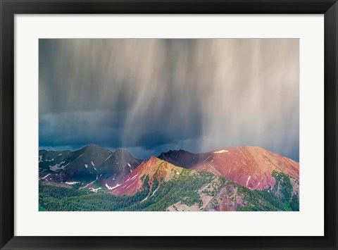 Framed Storm Moving Over Mountains Near Crested Butte, Colorado Print